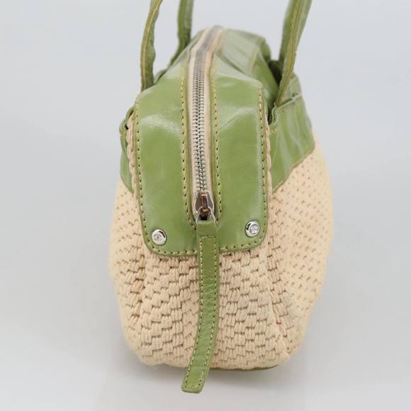 CHANEL Hand Bag Cotton Beige CC Auth 102761 - Picture 3 of 16